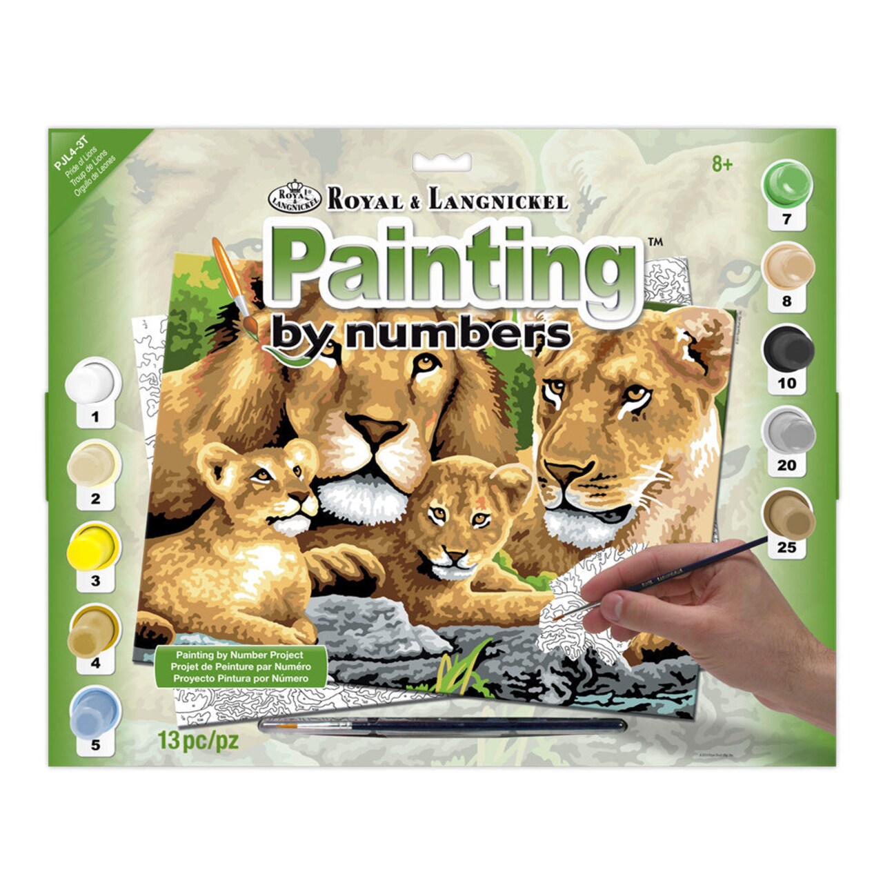 PJL4 | Painting by numbers™ 13pc 11.25" x 15.375" Pride of Lions Painting Project